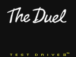 Duel Test Drive II title screen for Commodore 64